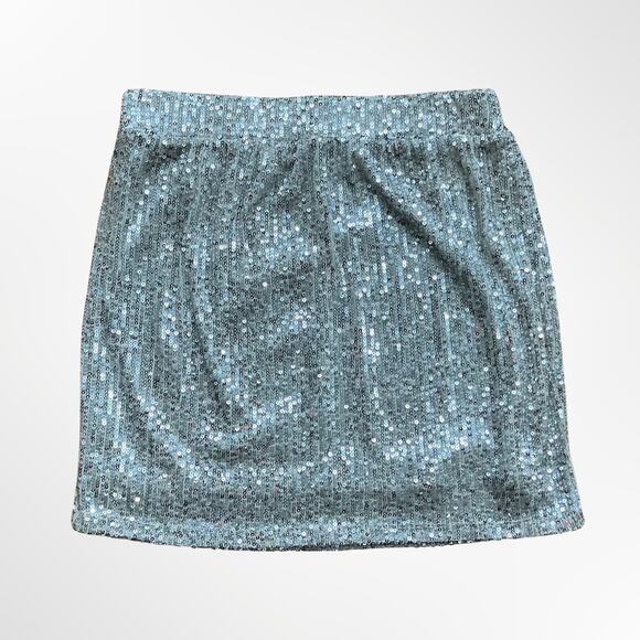 Sequin silver fitted mini skirt NWT glam going out night out party new year's - Picture 1 of 4